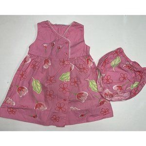 Blueberi Boulevard Baby Girls Sundress Dress Bloomers Set Size 24 M Pink Floral
